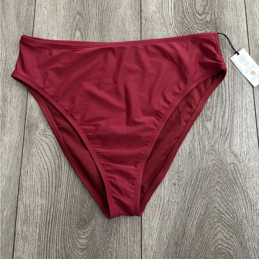 Shade and shore woman’s high waist high leg cheeky bikini bottom